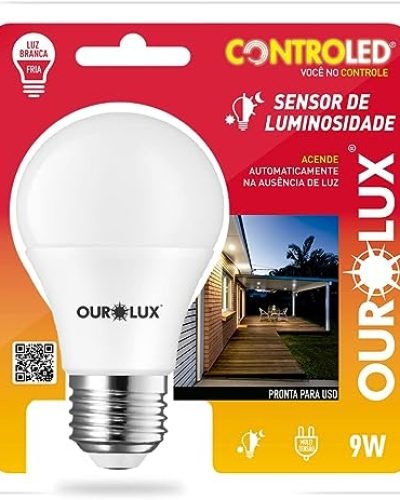 LAMPADA CONTROLED SENSOR DE LUMINOSIDADE 9W 6500K OUROLUX